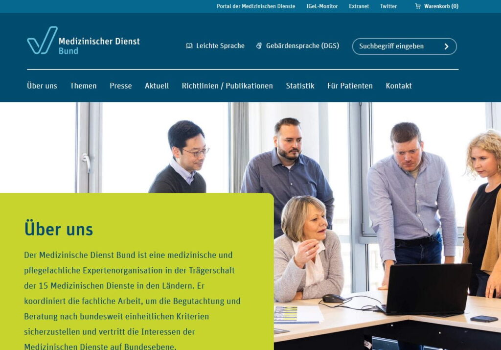 Der Medizinische Dienst Bund hat eine neue Webseite unter www.md-bund.de.