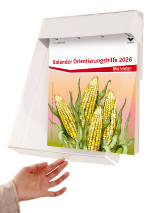 Kalender Orientierungshilfe 2026 komplett mit Plexi-Aufhängevorrichtung